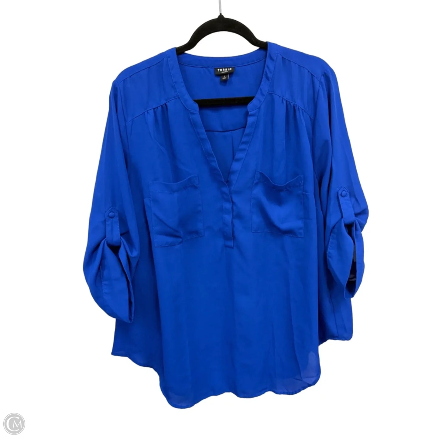Top 3/4 Sleeve By Torrid In Blue, Size: 1x