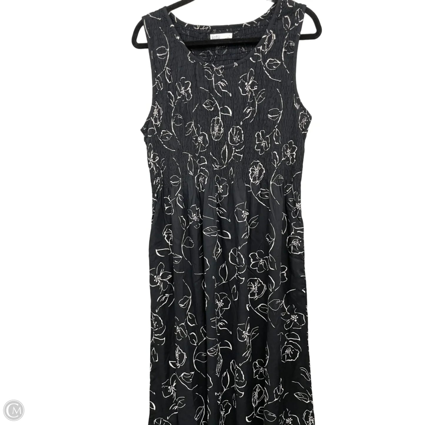 Dress Casual Midi By Croft And Barrow In Black & White, Size: L