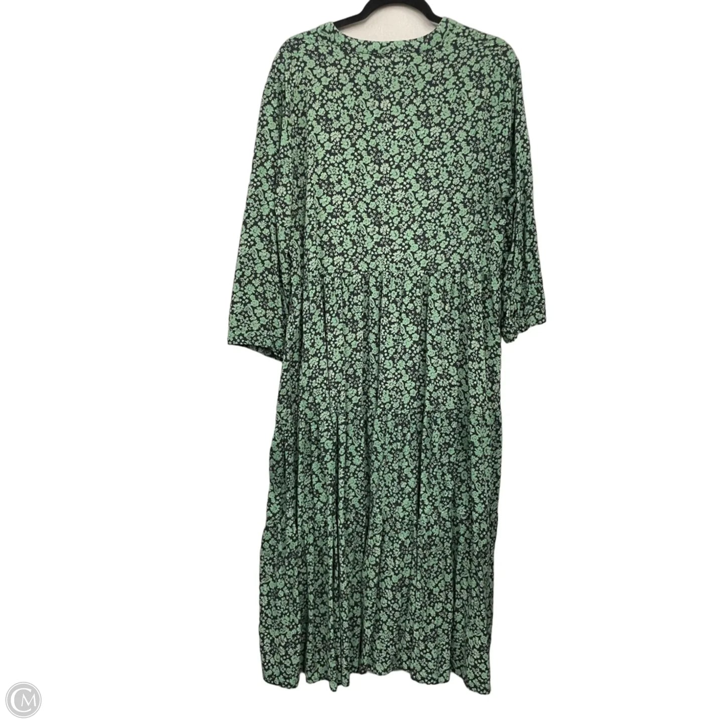 Dress Casual Midi By Madewell In Black & Green, Size: Xl