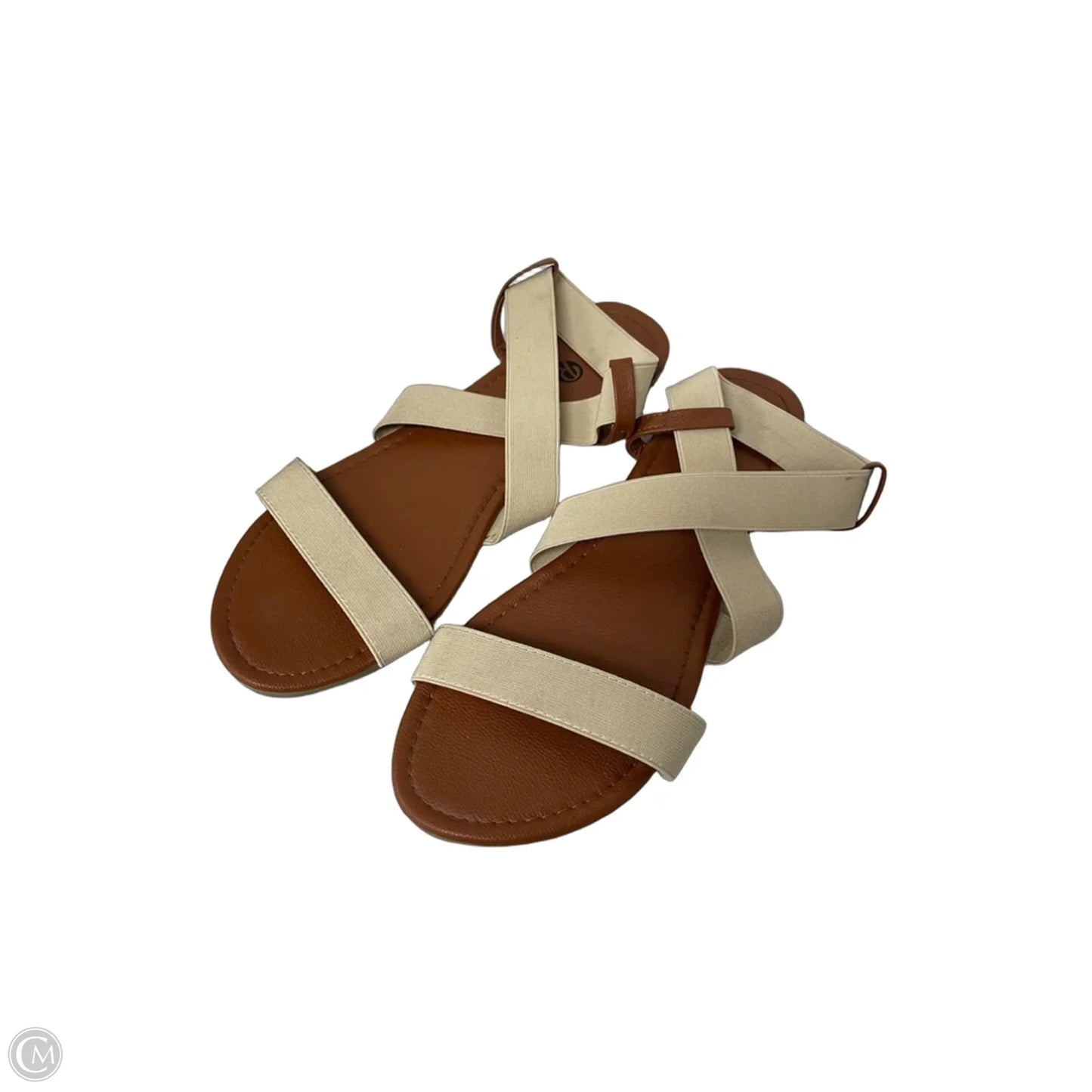 Sandals Flats By Clothes Mentor In Cream, Size: 9.5