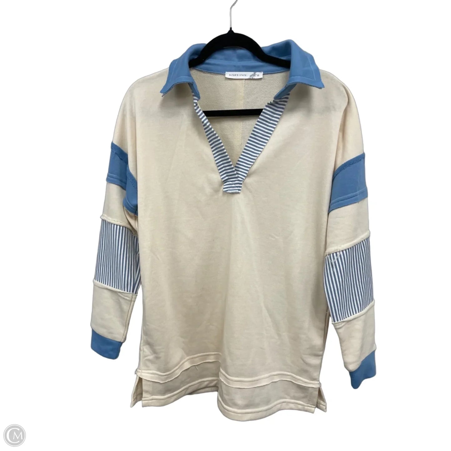 Top Long Sleeve By Altard State In Blue & Cream, Size: Xs
