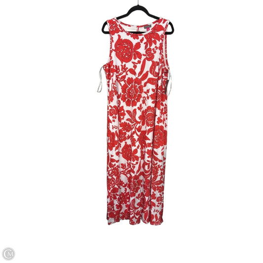 Dress Casual Maxi By Vince Camuto In Orange & White, Size: Xl