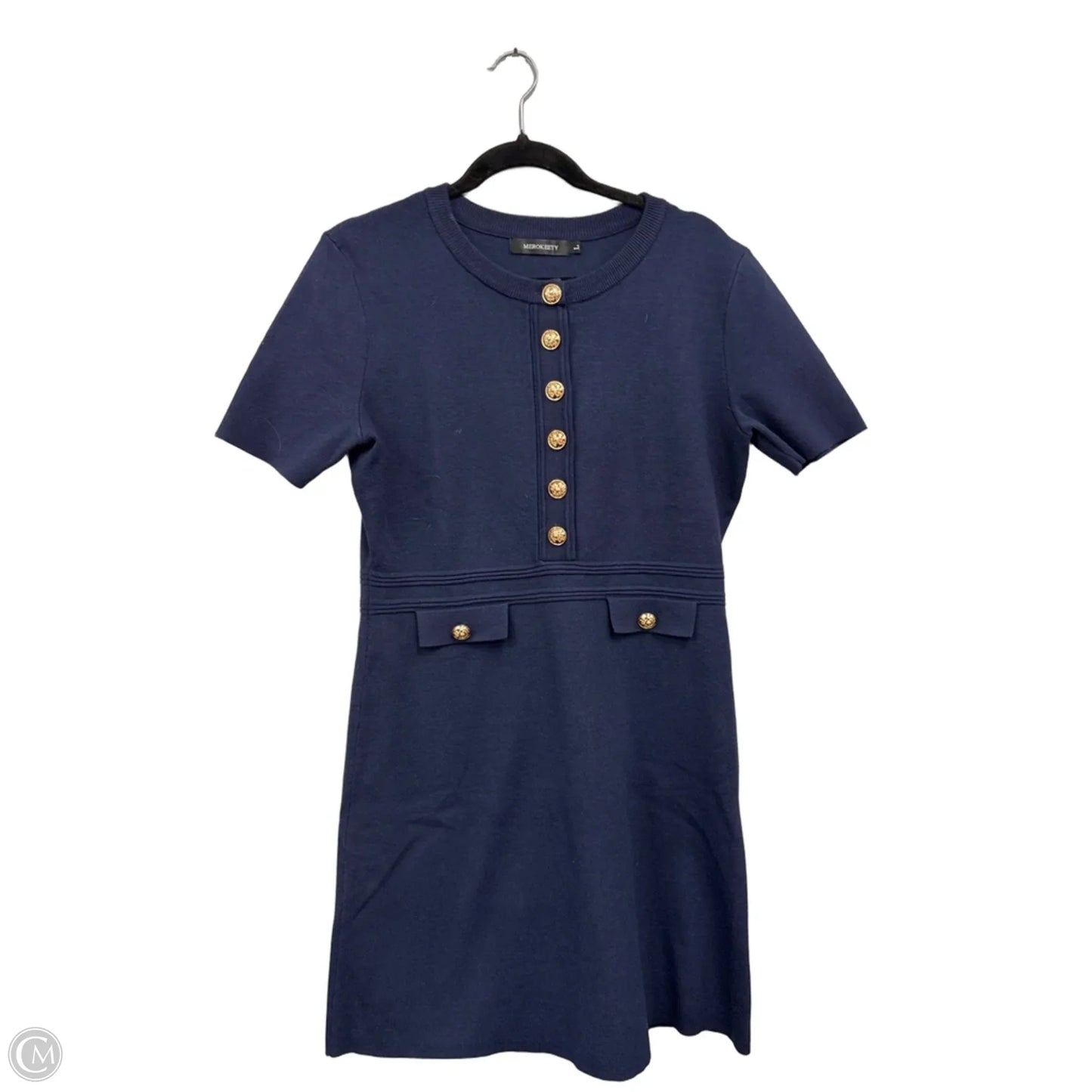 Dress Sweater By Merokeety In Navy, Size: L
