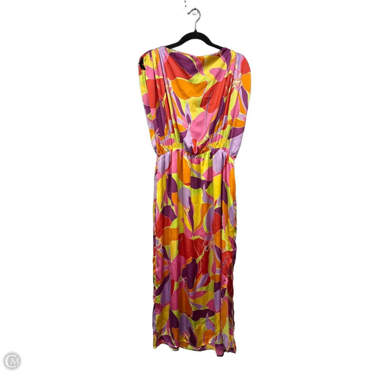 Dress Casual Midi By Karlie In Purple & Yellow, Size: L