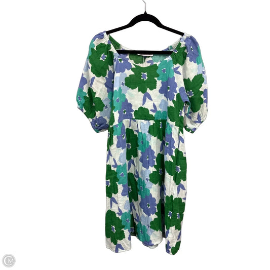 Dress Casual Short By Michelle Mcdowell In Green & Purple, Size: M