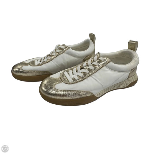 Shoes Sneakers By Anne Klein In Gold & White, Size: 6.5
