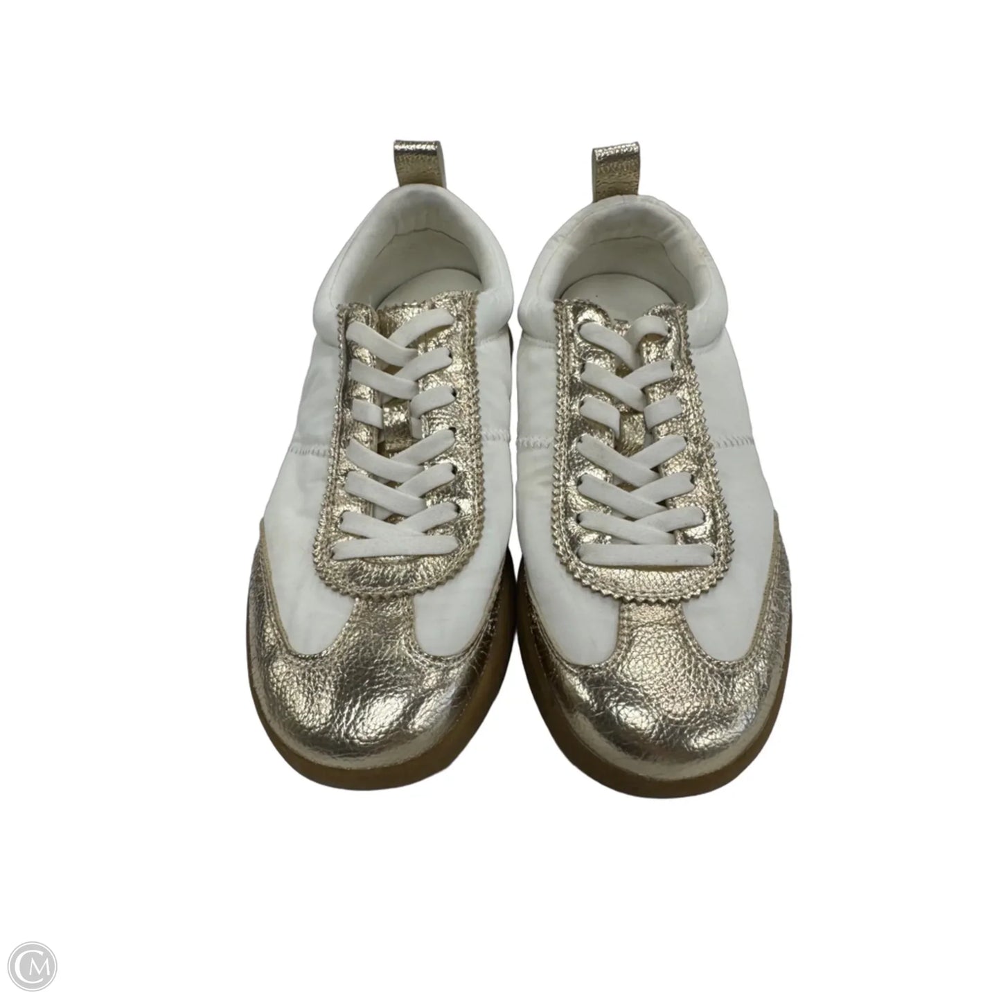 Shoes Sneakers By Anne Klein In Gold & White, Size: 6.5