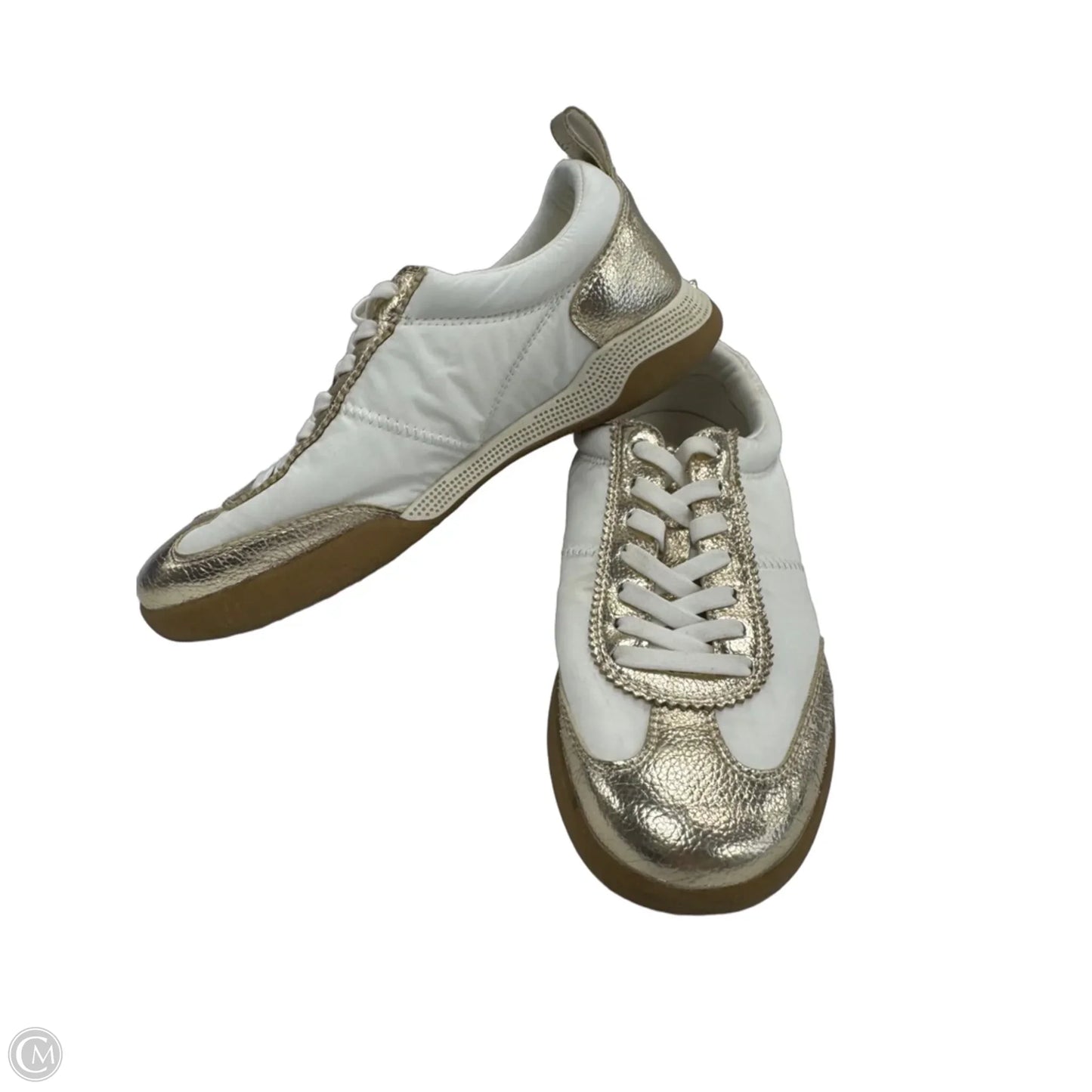 Shoes Sneakers By Anne Klein In Gold & White, Size: 6.5