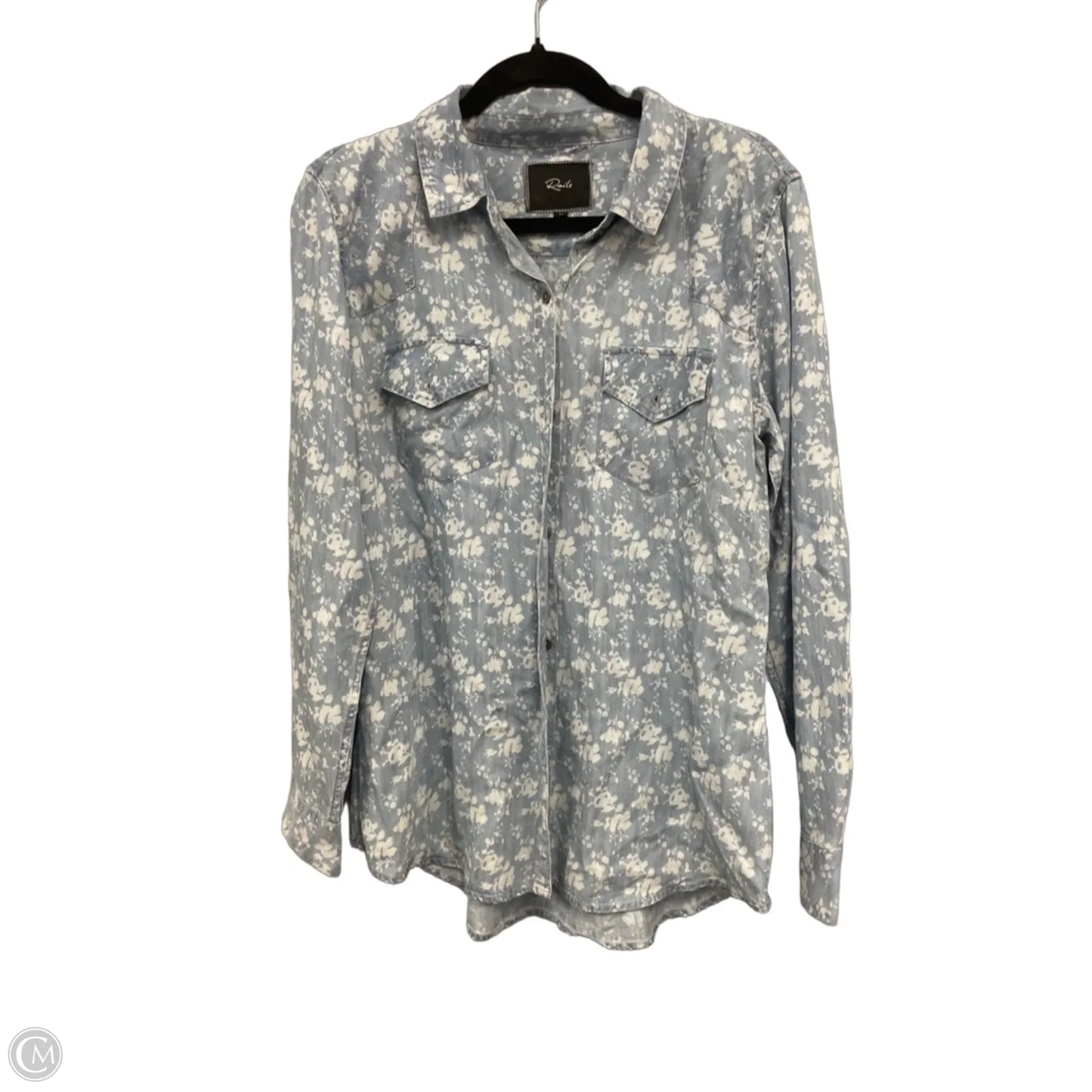 Top Long Sleeve By Rails In Blue & White, Size: M