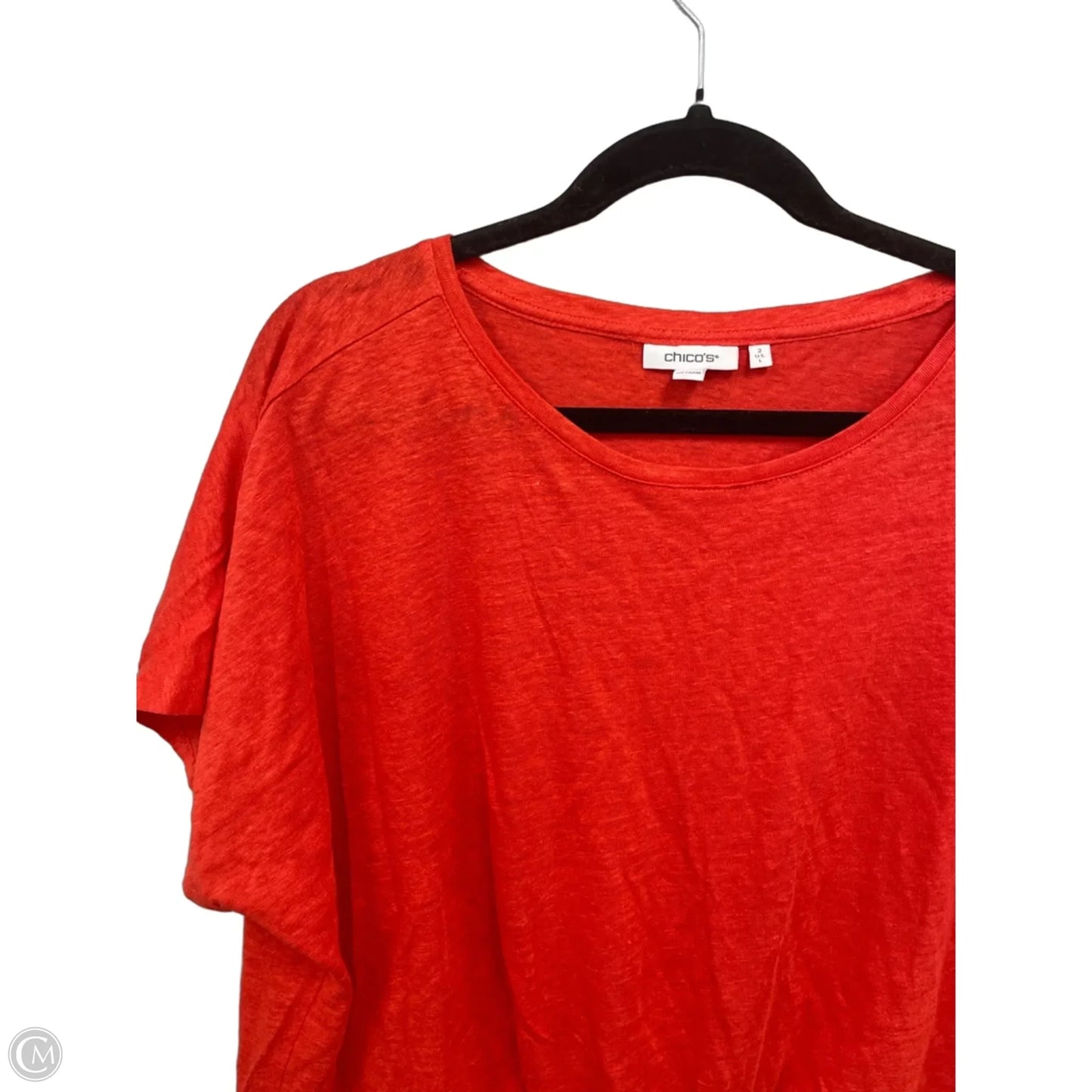 Top Short Sleeve By Chicos In Orange, Size: L