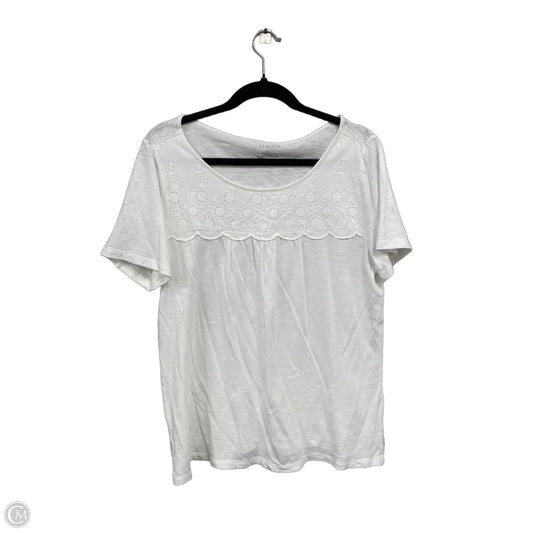 Top Short Sleeve By Talbots In White, Size: L