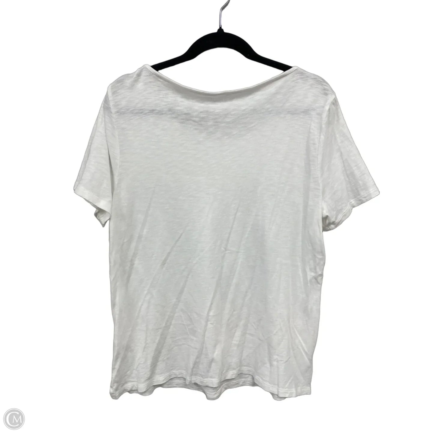 Top Short Sleeve By Talbots In White, Size: L