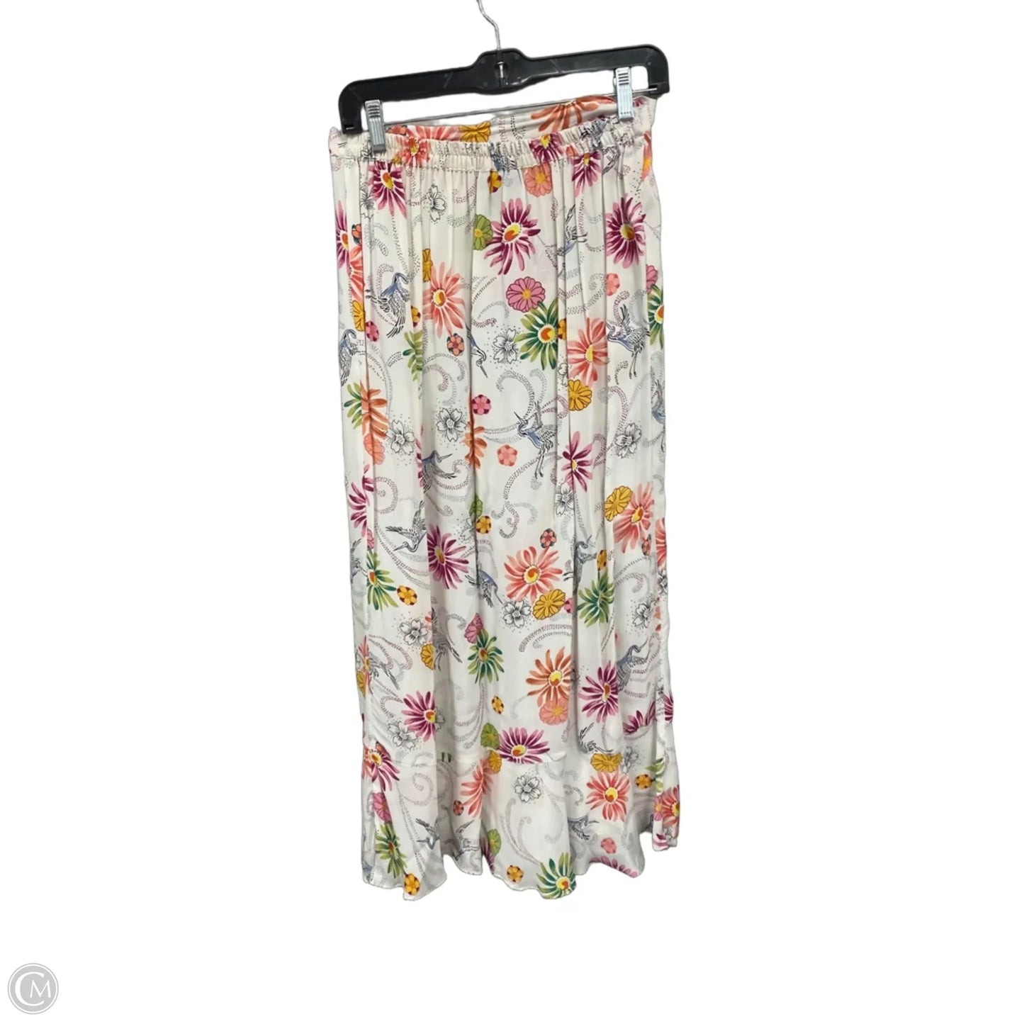Skirt Maxi By Clothes Mentor In White & Yellow, Size: M