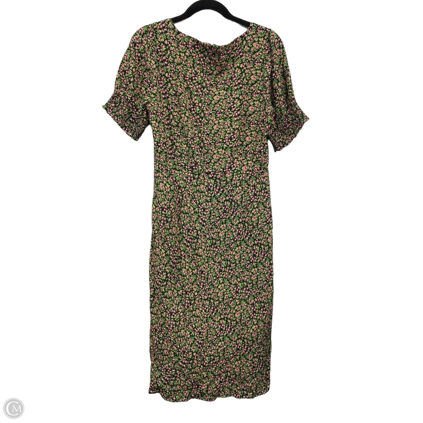 Dress Casual Midi By J. Crew In Green & Pink, Size: 8