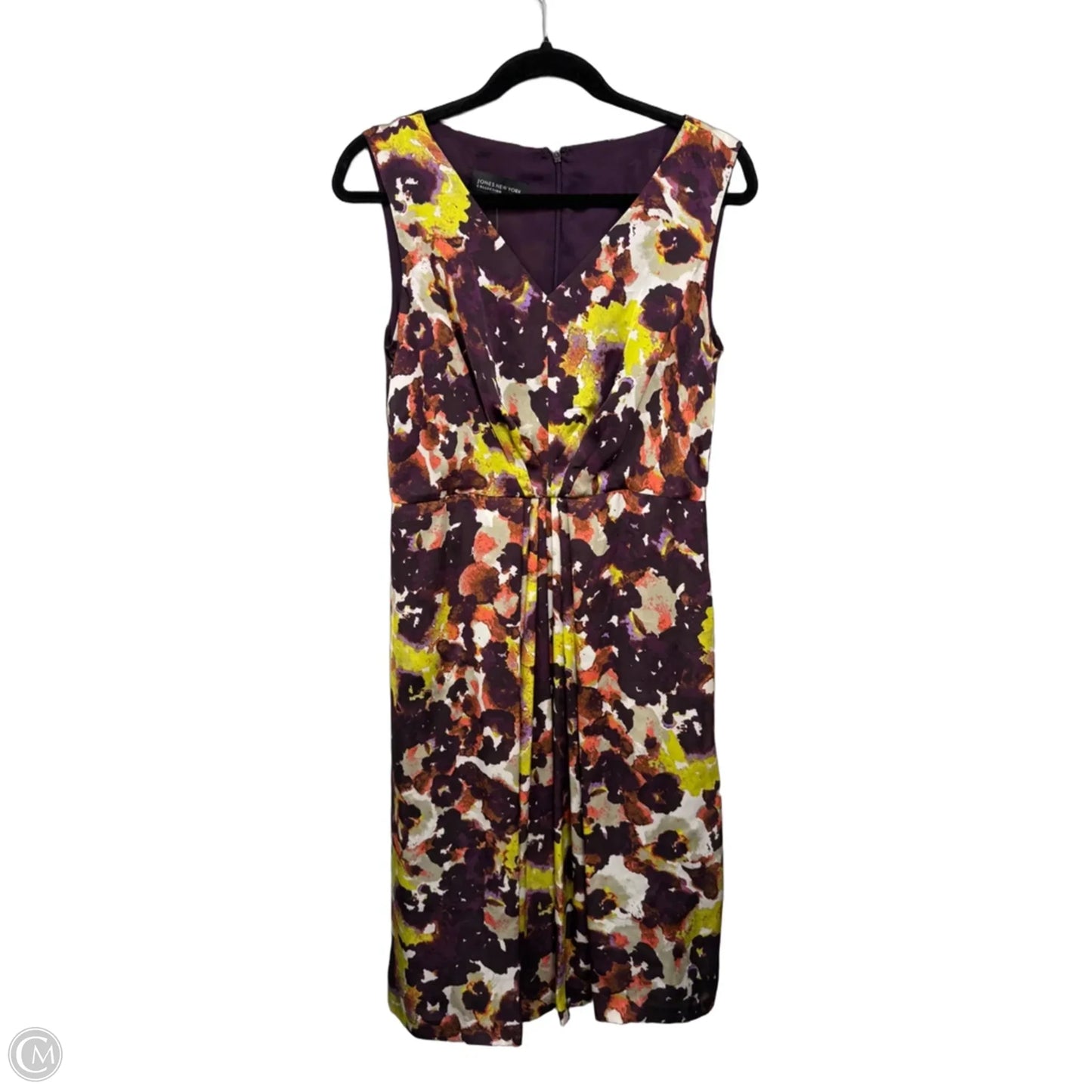Dress Casual Midi By Jones New York In Gold & Purple, Size: 6