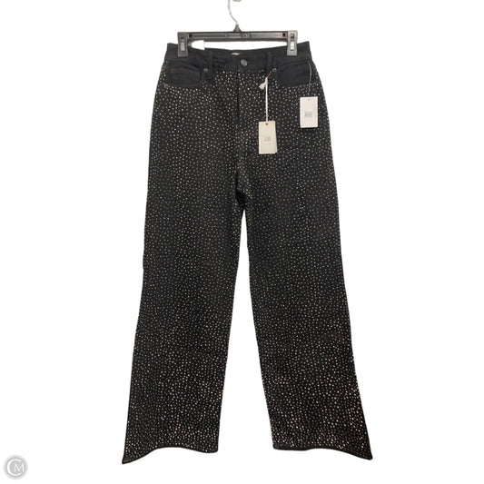 Jeans Wide Leg By Good American In Black & Silver, Size: 4