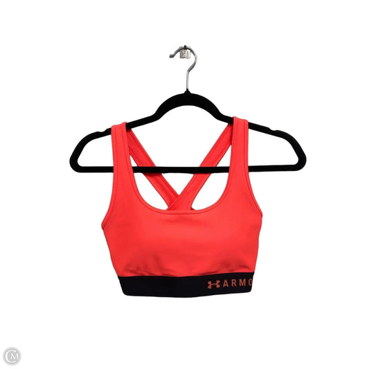Athletic Bra By Under Armour In Black & Orange, Size: M
