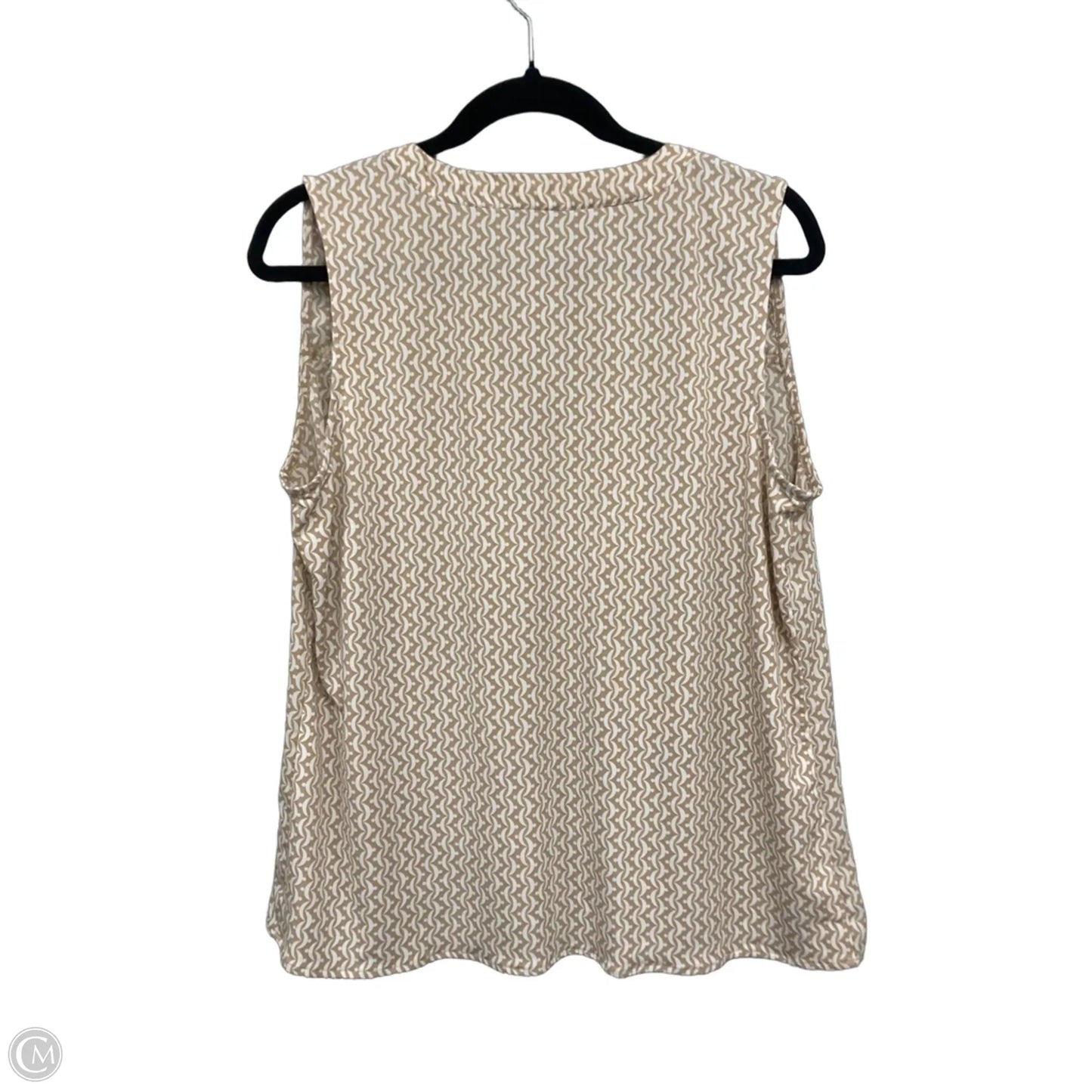 Top Sleeveless By Ann Taylor In Tan & White, Size: M