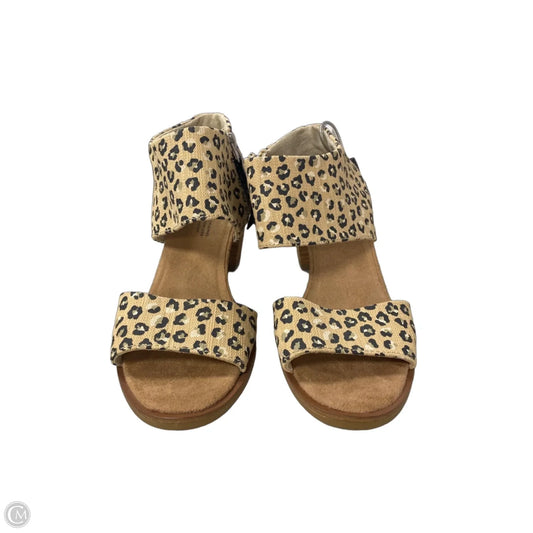 Sandals Heels Block By Toms In Black & Tan, Size: 6.5