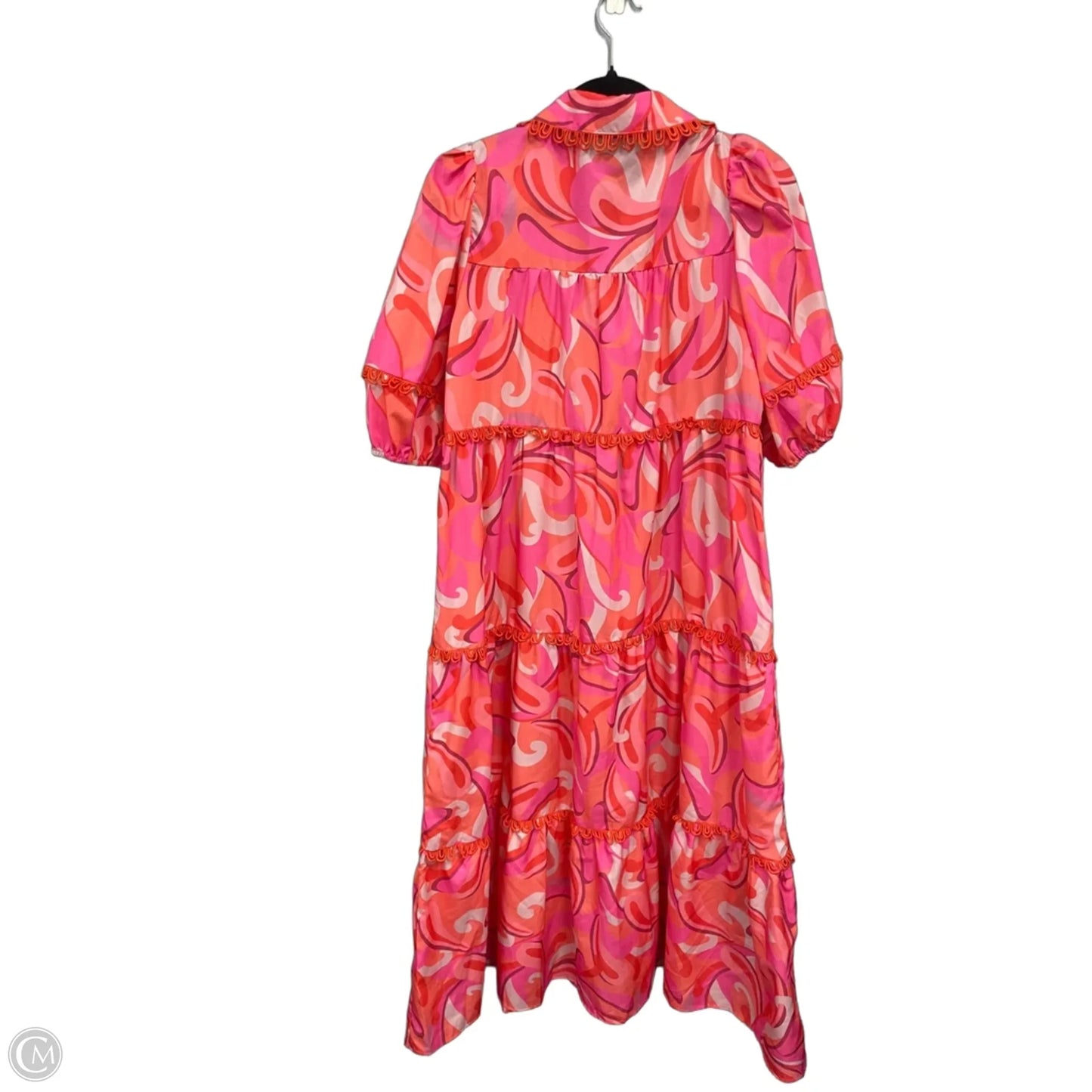 Dress Casual Midi By Tcec In Orange & Pink, Size: L