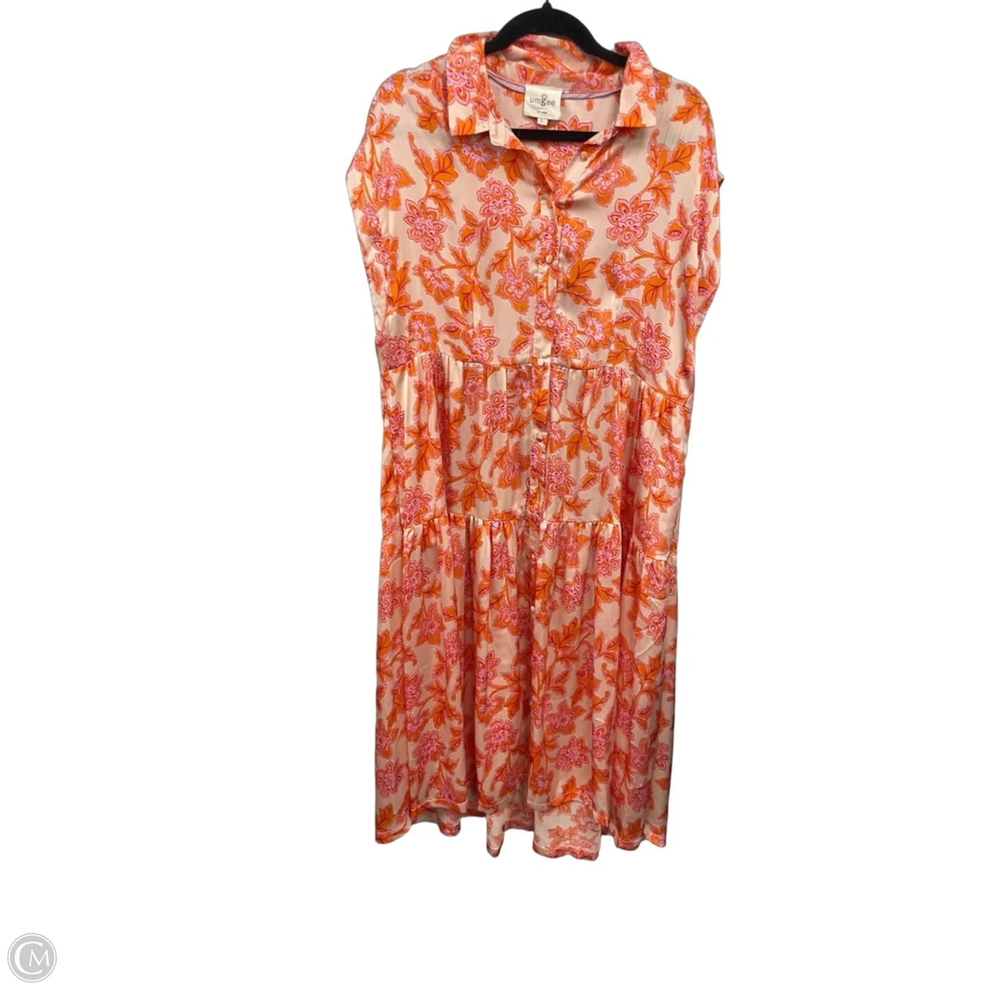 Dress Casual Midi By Umgee In Orange & Tan, Size: L