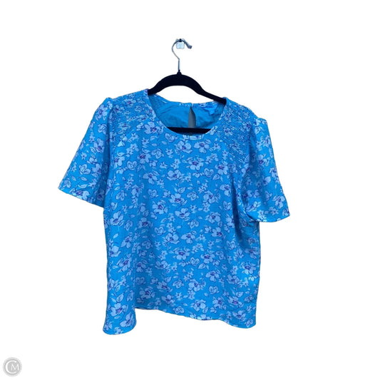 Top Short Sleeve By Draper James In Blue & White, Size: Xl