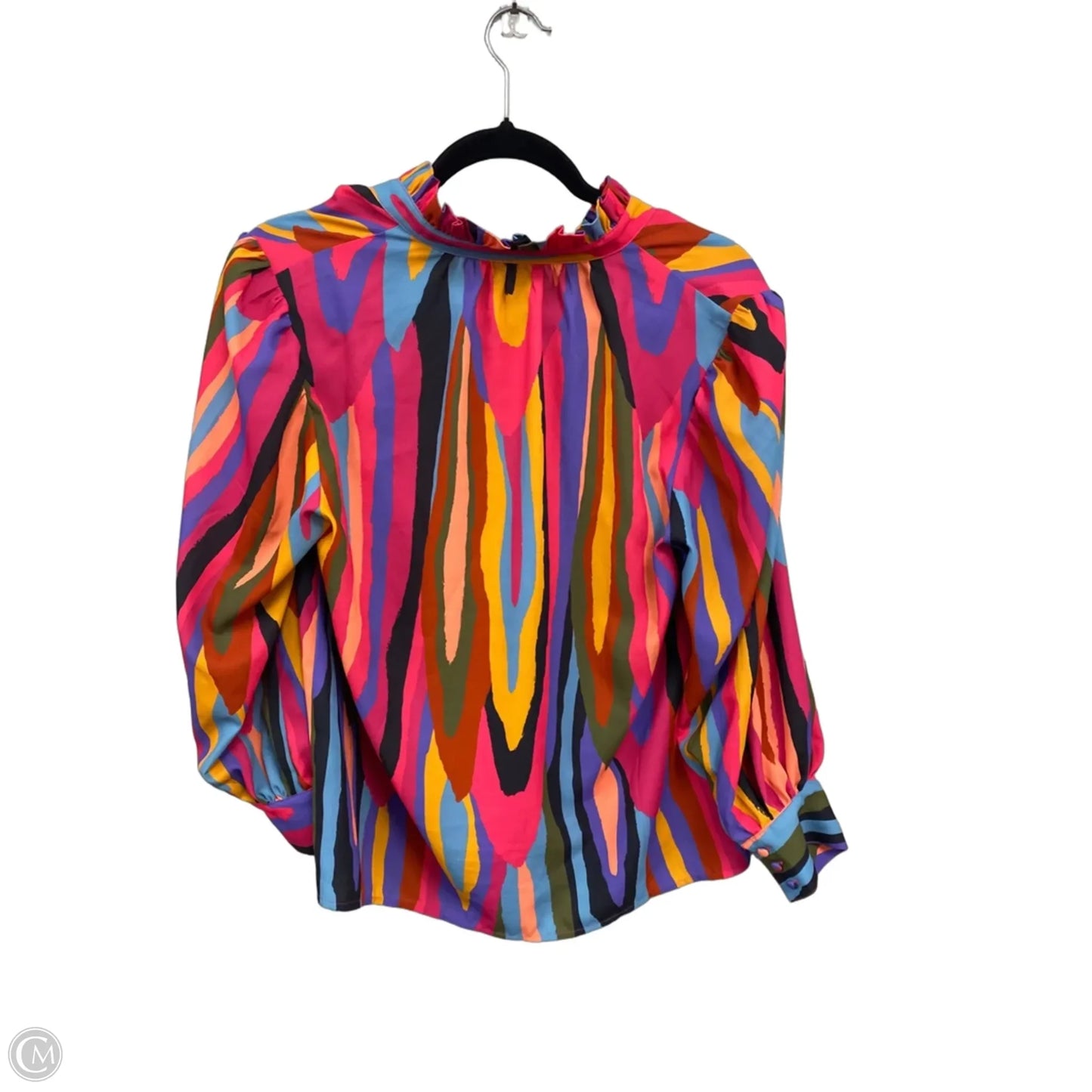 Top Long Sleeve By Crosby In Blue & Pink, Size: M