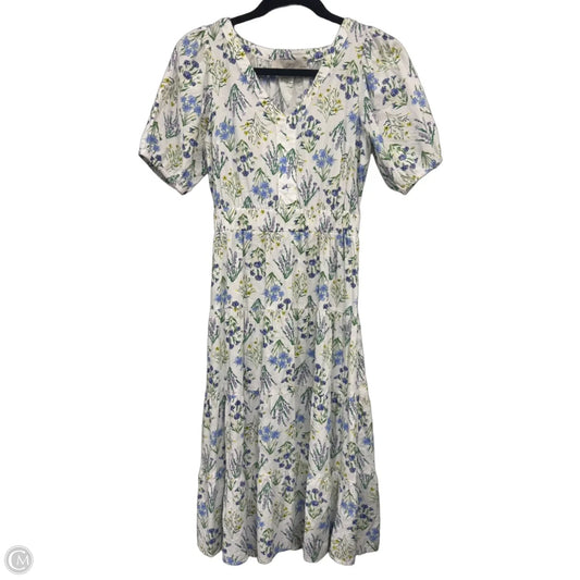 Dress Casual Midi By Loft In Blue & White, Size: Xsp