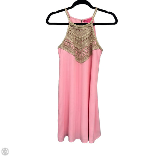 Dress Designer By Lilly Pulitzer In Gold & Pink, Size: 0