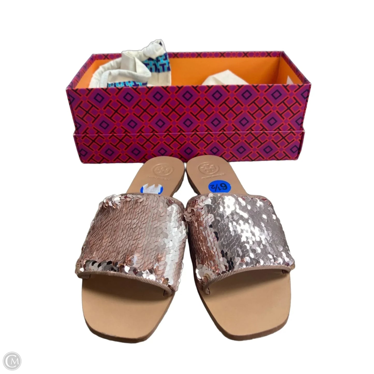 Sandals Designer By Tory Burch In Rose Gold, Size: 6.5