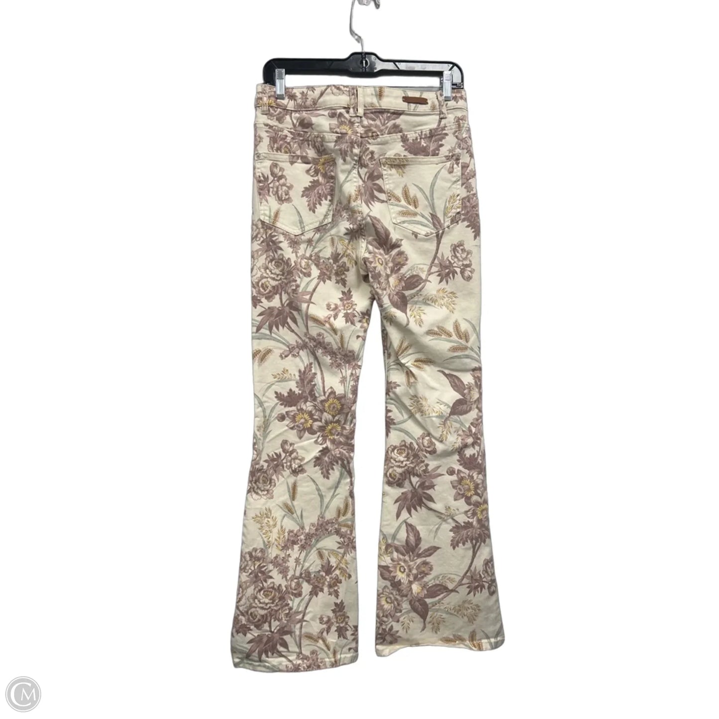 Jeans Flared By Pilcro In Cream & Pink, Size: 8