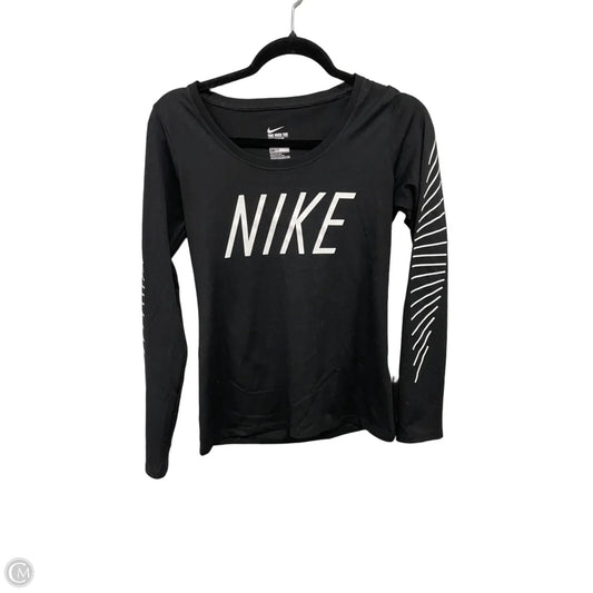 Athletic Top Long Sleeve Crewneck By Nike Apparel In Black, Size: S