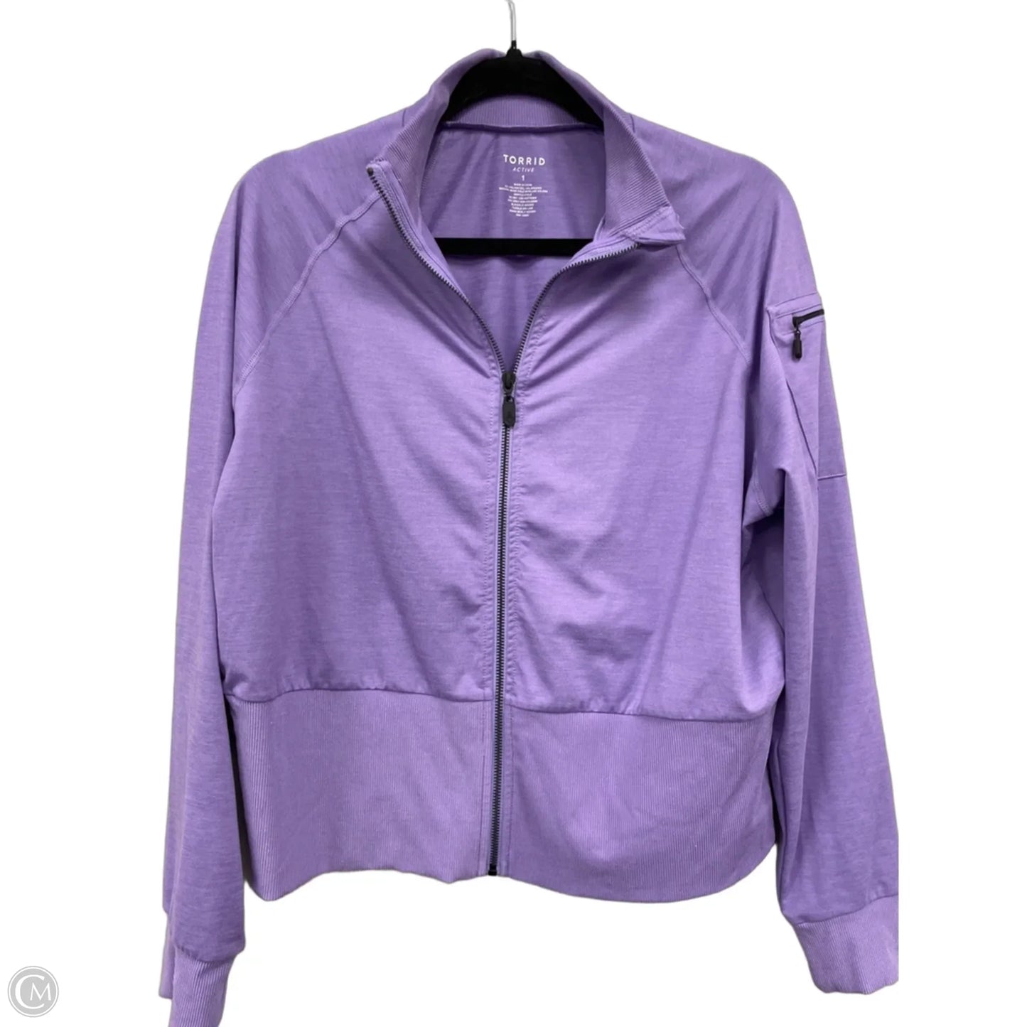 Athletic Jacket By Torrid In Purple, Size: 1x