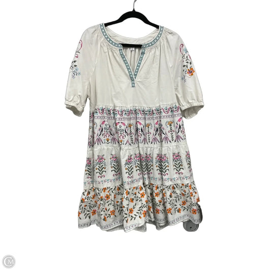 Dress Casual Short By Crown And Ivy In Cream & Pink, Size: Xlp