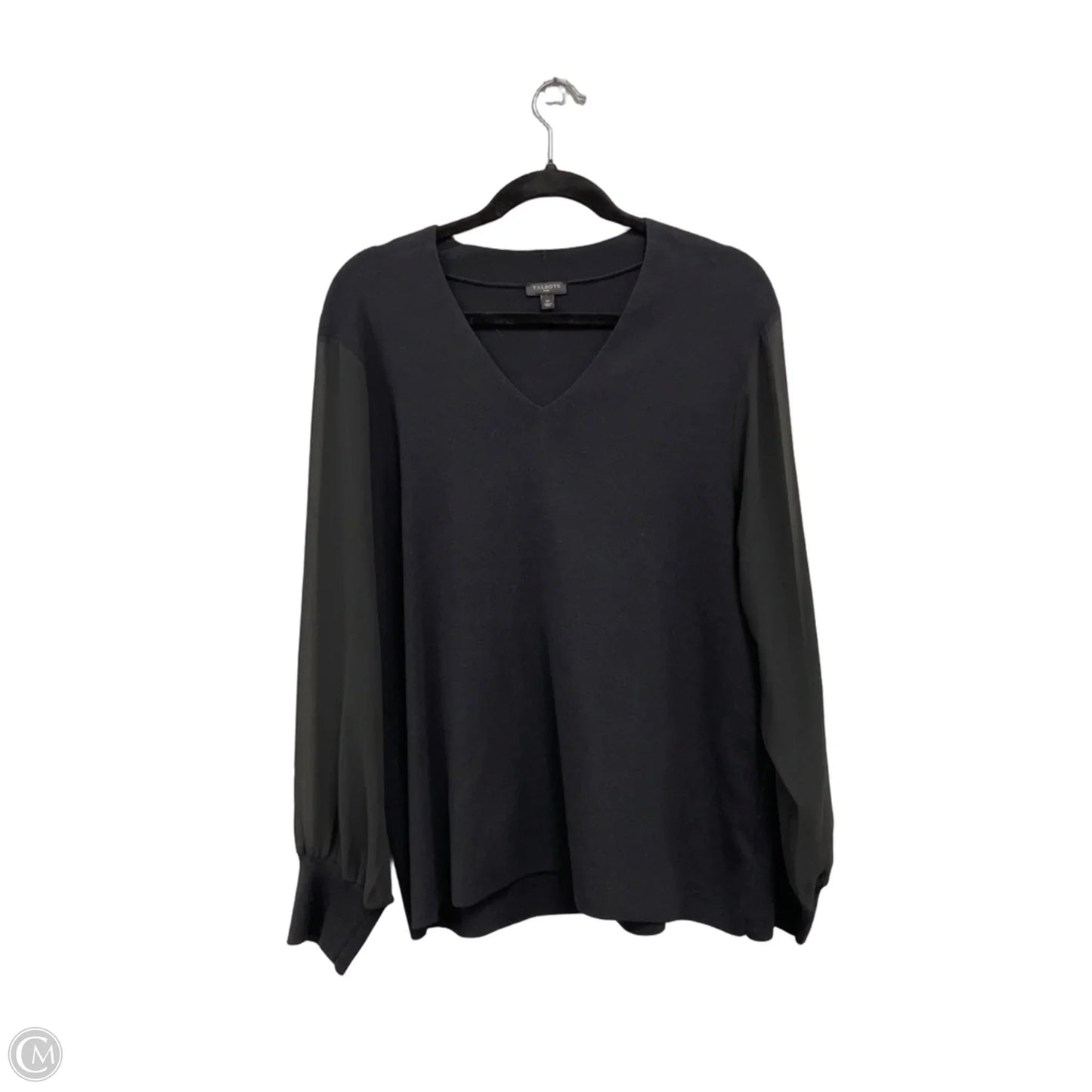 Top Long Sleeve By Talbots In Black, Size: 1x