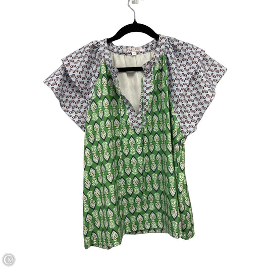 Top Short Sleeve By Joy Joy In Blue & Green, Size: M