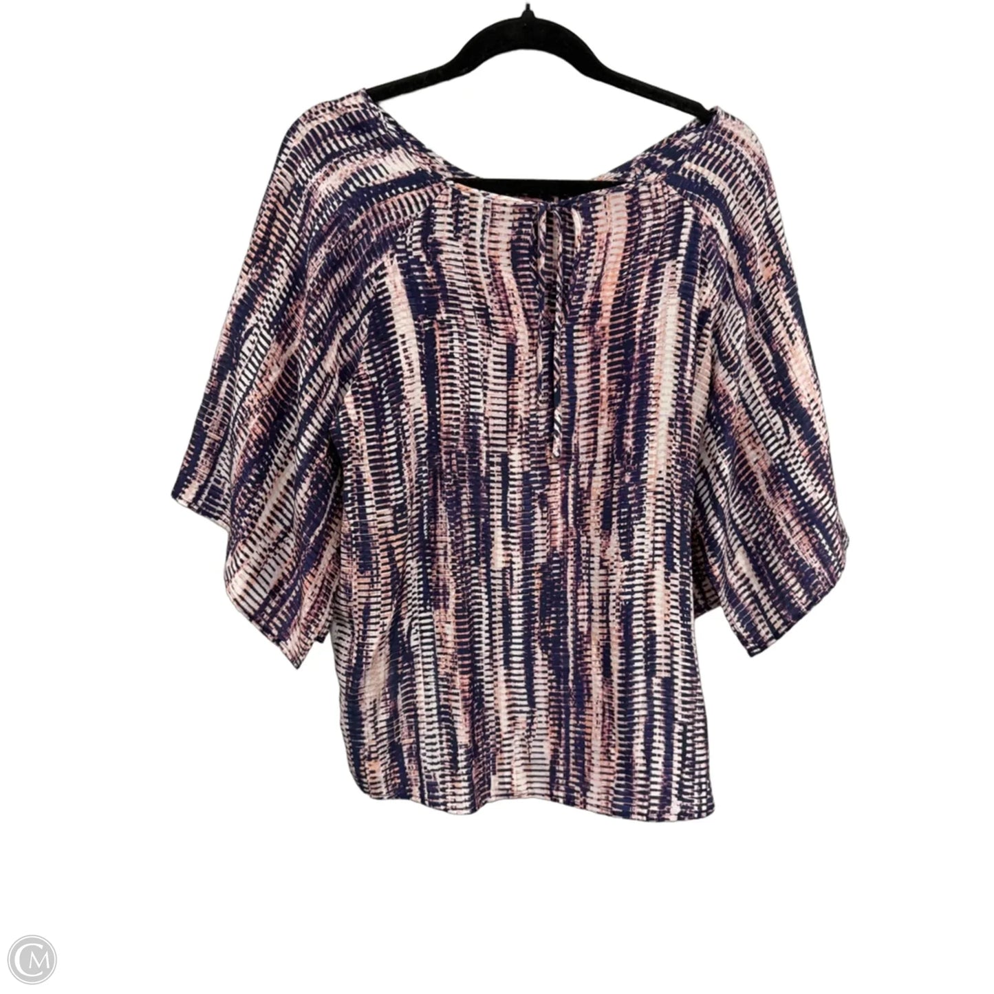 Top Short Sleeve By Nic + Zoe In Cream & Purple, Size: M