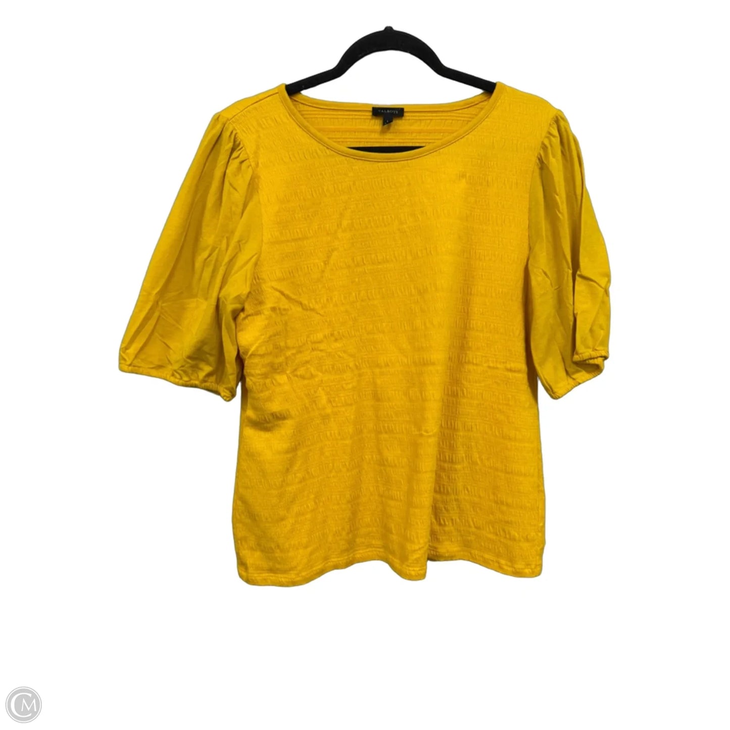Top Short Sleeve By Talbots In Gold, Size: L