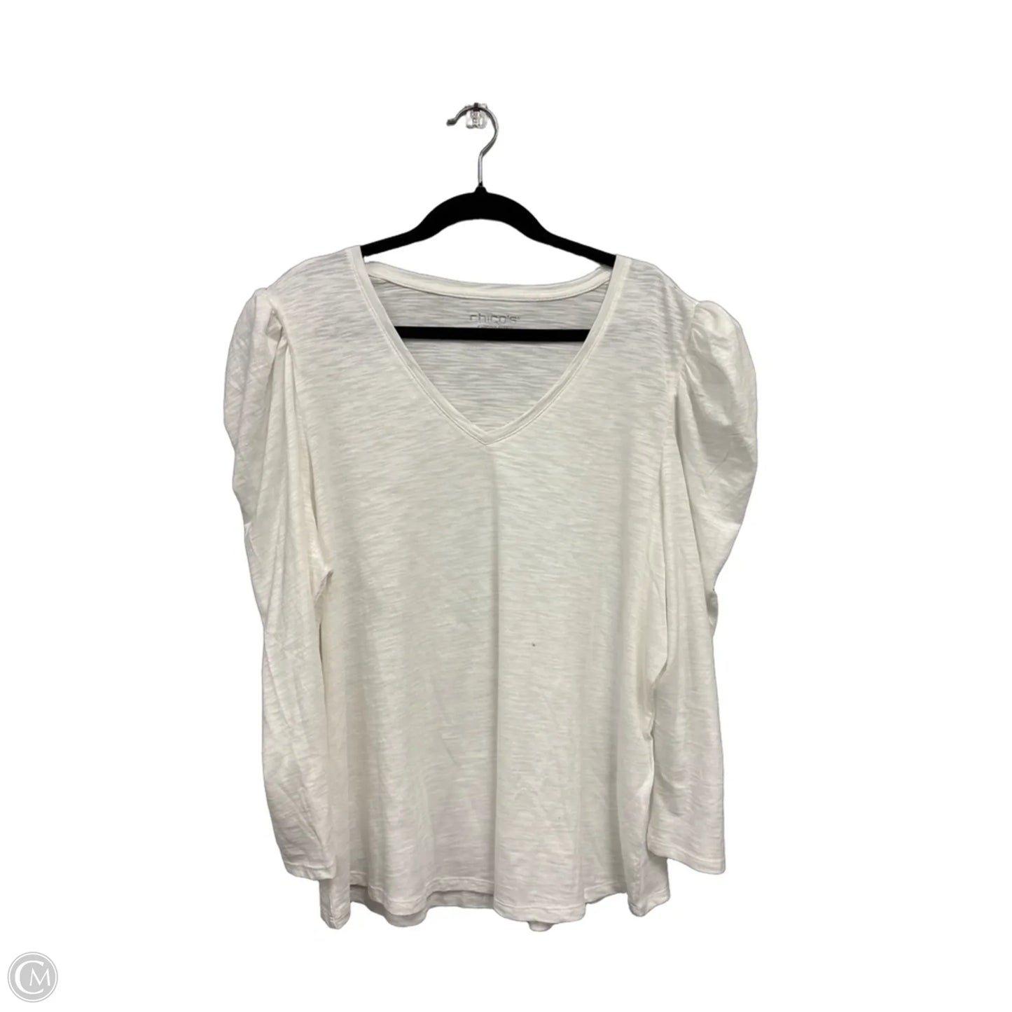 Top Long Sleeve Basic By Chicos In White, Size: Xxl
