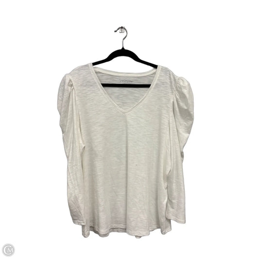 Top Long Sleeve Basic By Chicos In White, Size: Xxl