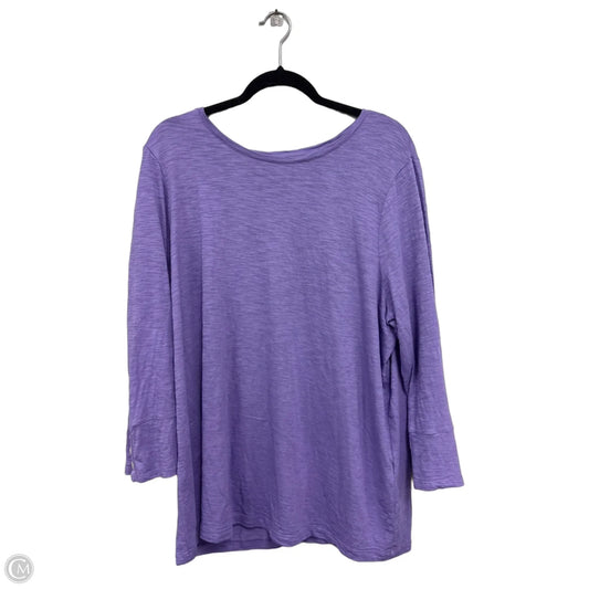 Top Long Sleeve Basic By Chicos In Purple, Size: Xxl