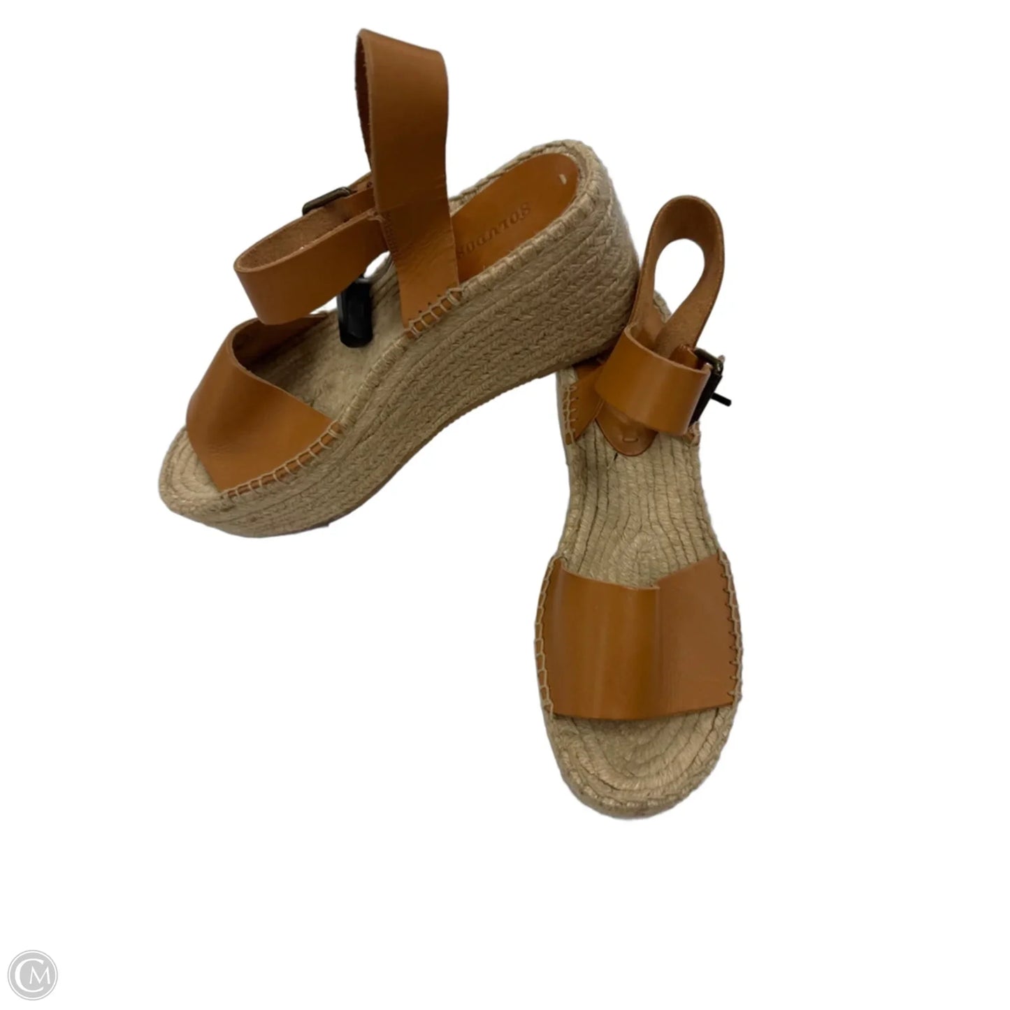Sandals Heels Wedge By Soludos In Tan, Size: 9.5
