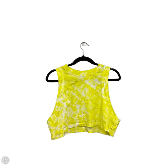 Athletic Tank Top By Lululemon In White & Yellow, Size: M