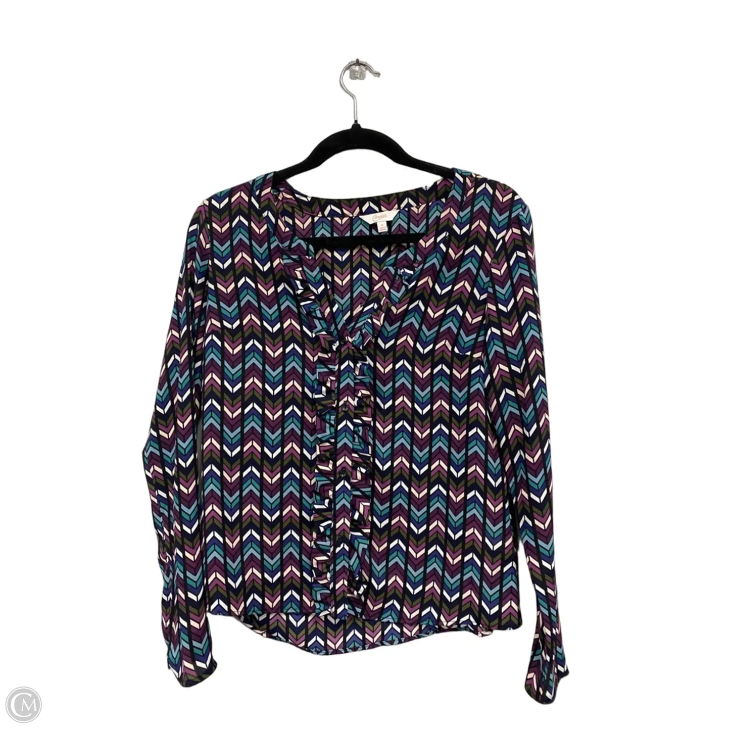 Top Long Sleeve By Candies In Black & Purple, Size: S