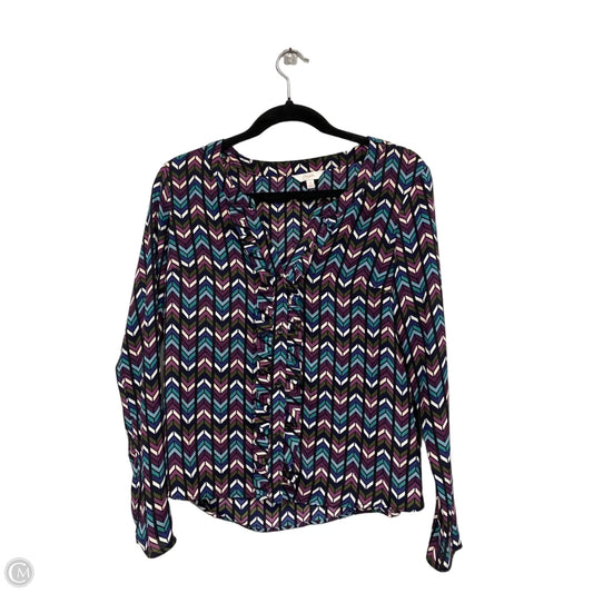 Top Long Sleeve By Candies In Black & Purple, Size: S