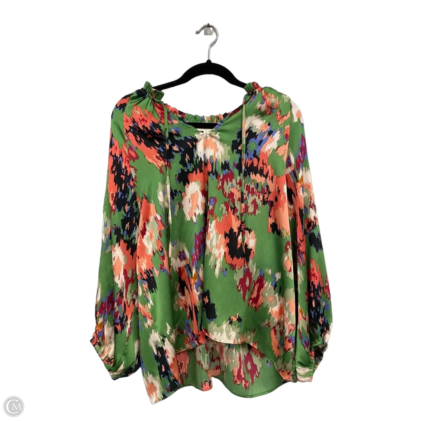 Top 3/4 Sleeve By Ee Some In Green & Orange, Size: M