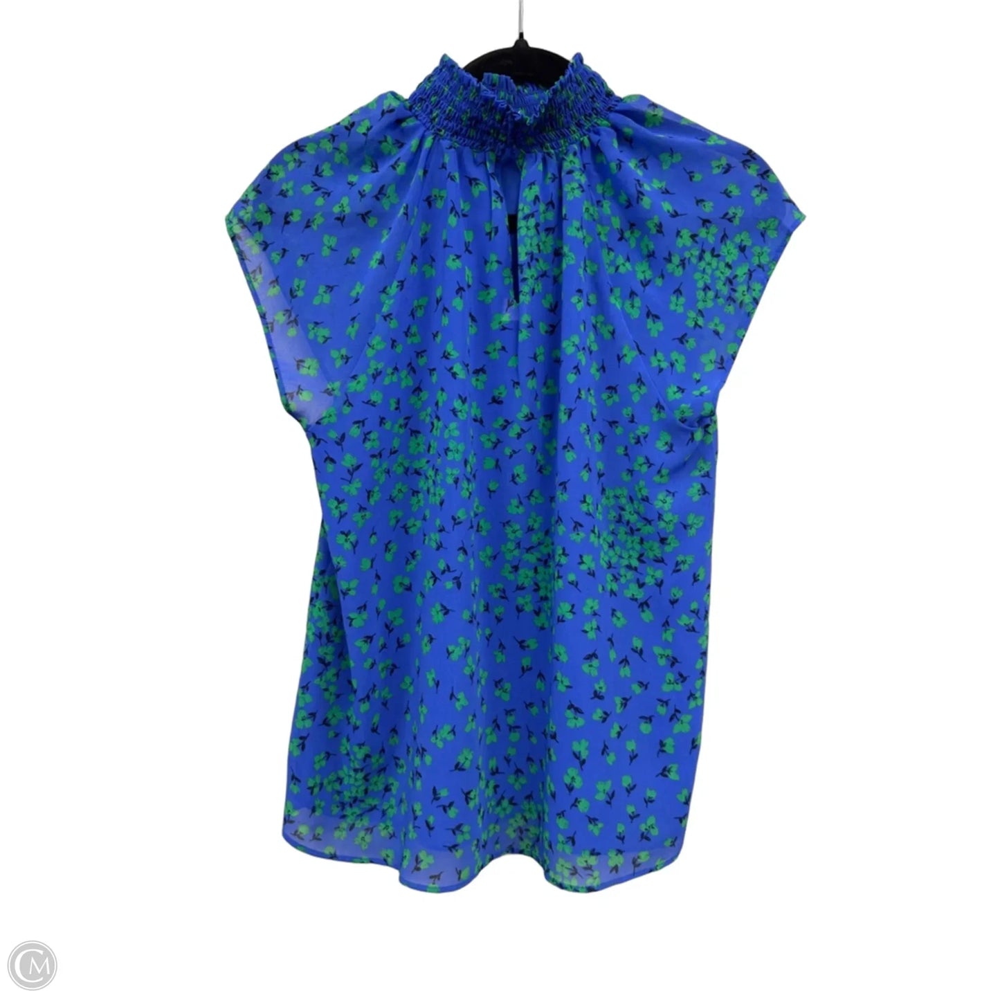 Top Short Sleeve By Ann Taylor In Blue & Green, Size: S