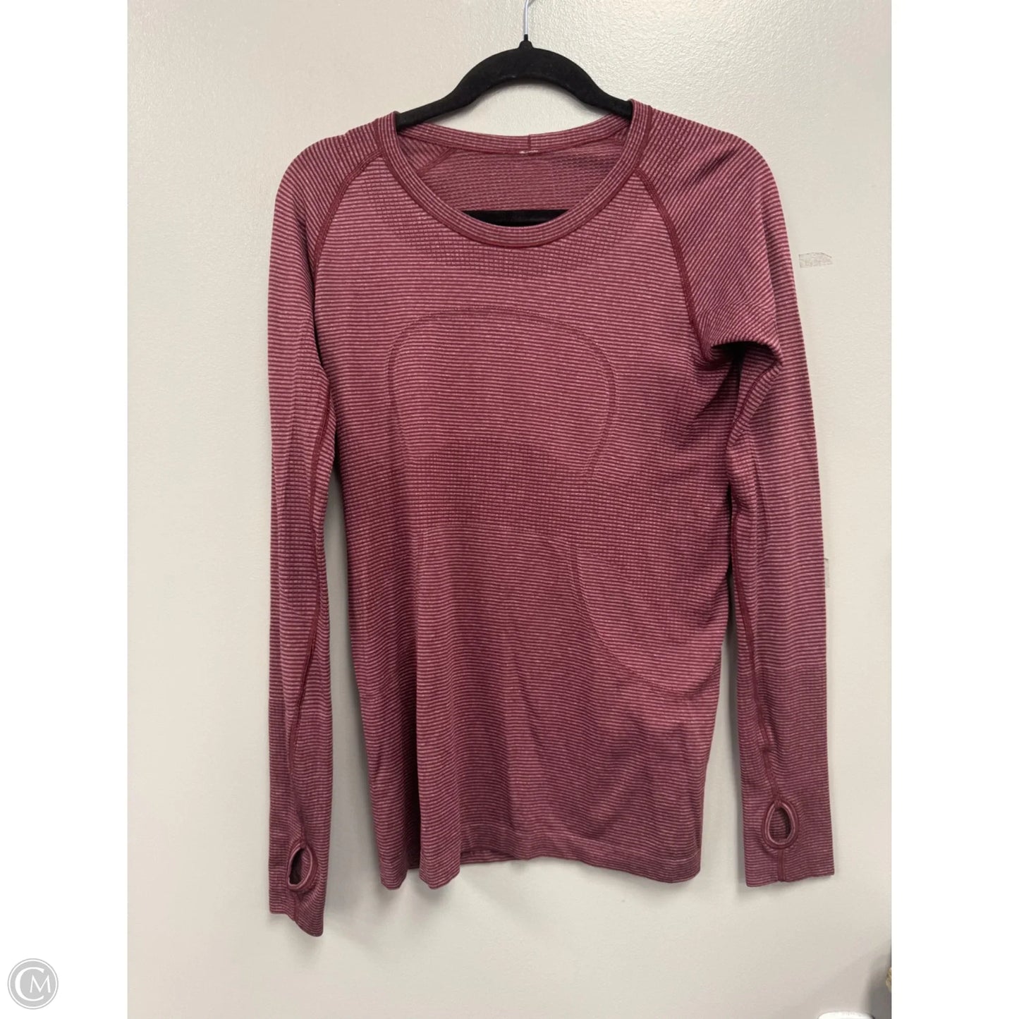 Athletic Top Long Sleeve Crewneck By Lululemon In Maroon, Size: M
