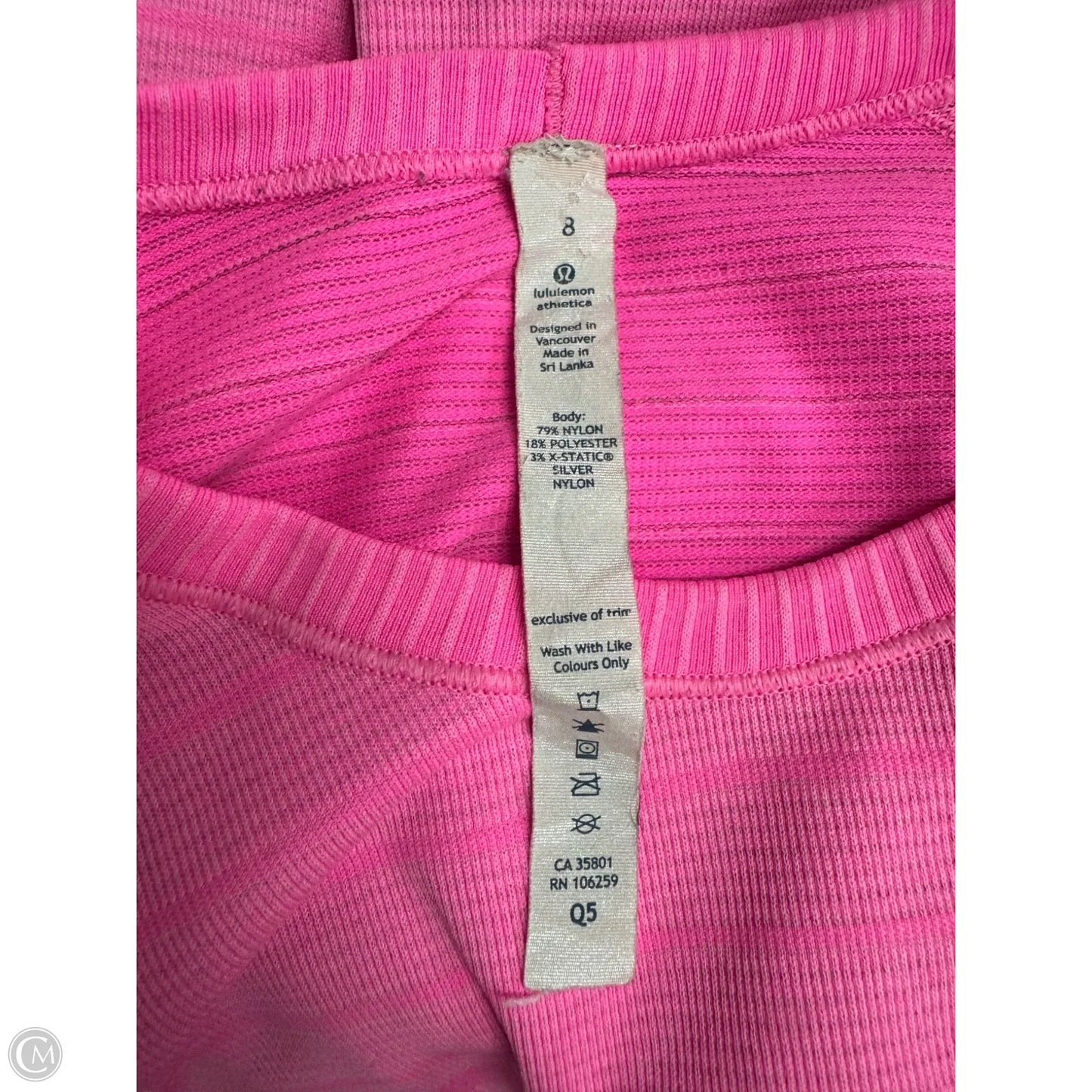Athletic Top Long Sleeve Crewneck By Lululemon In Pink, Size: 8