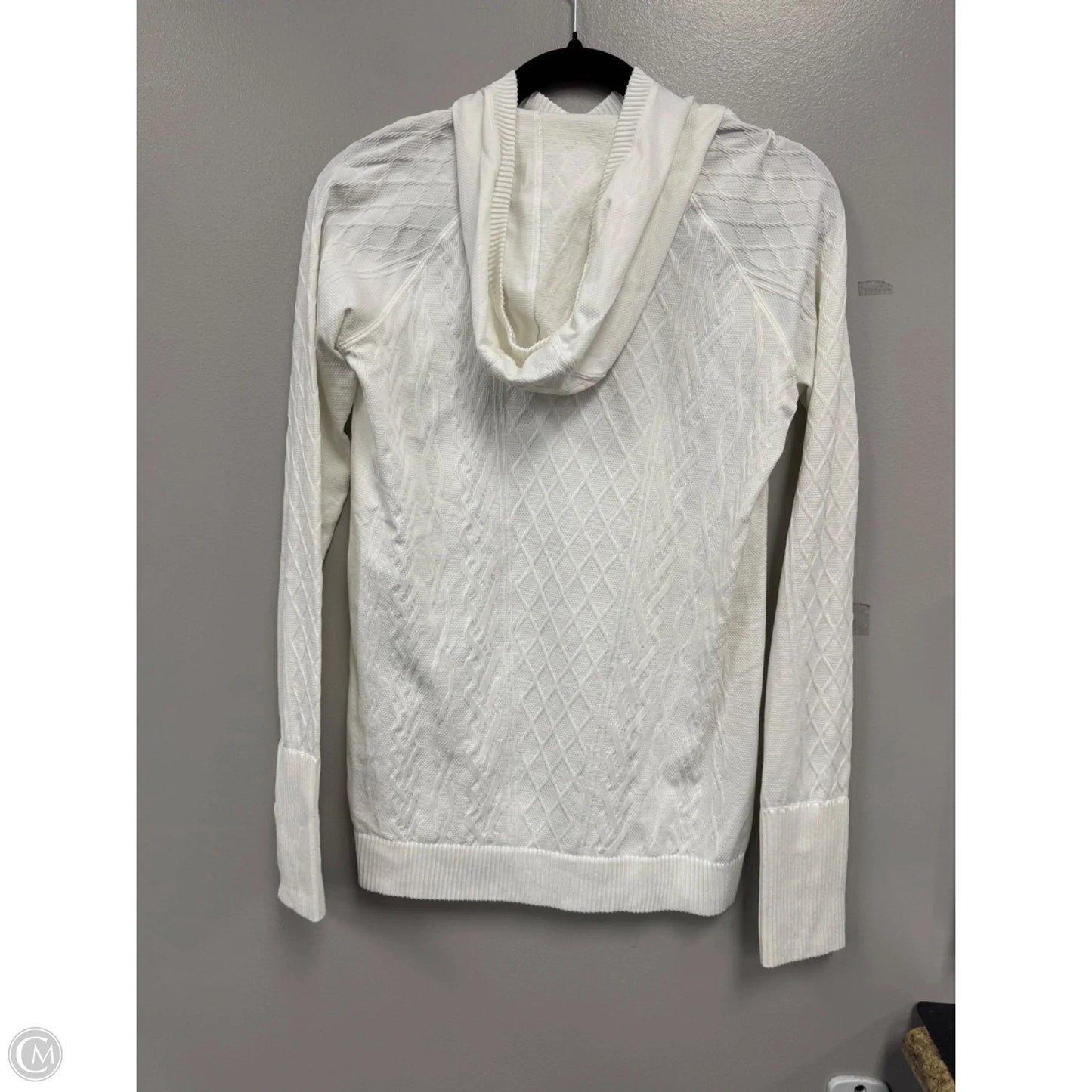 Athletic Top Long Sleeve Hoodie By Lululemon In Cream, Size: 10
